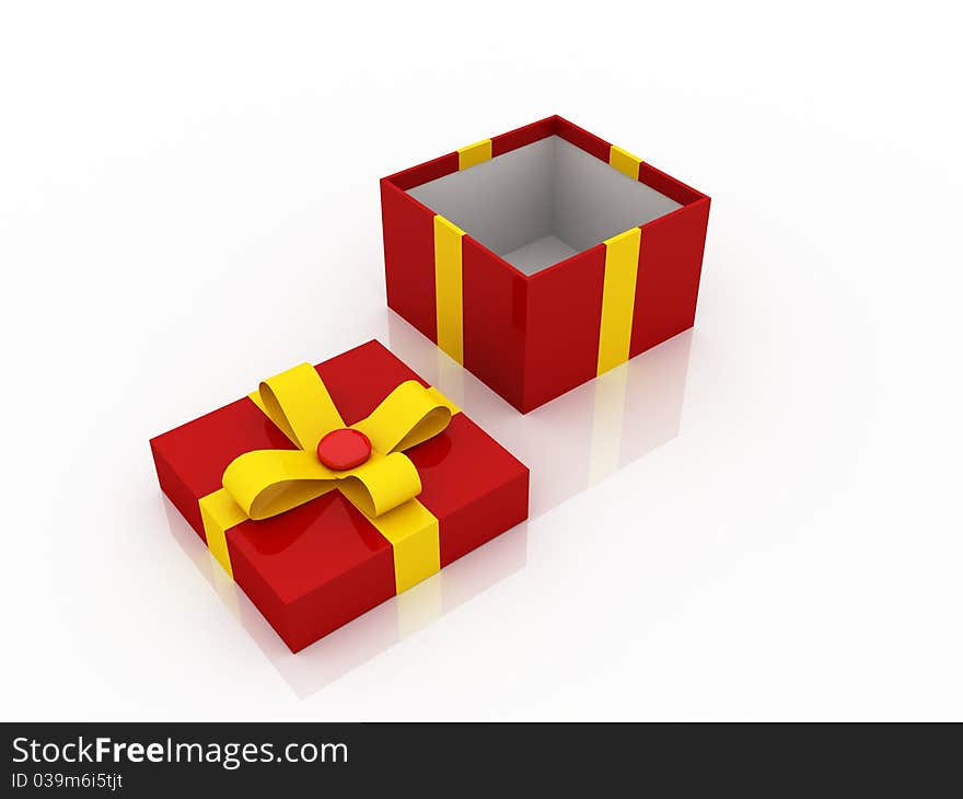 Digital illustration of Gift box in 3d