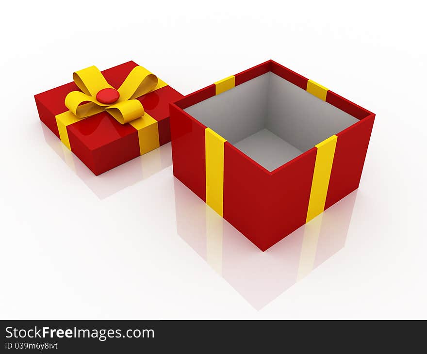 Digital illustration of Gift box in 3d