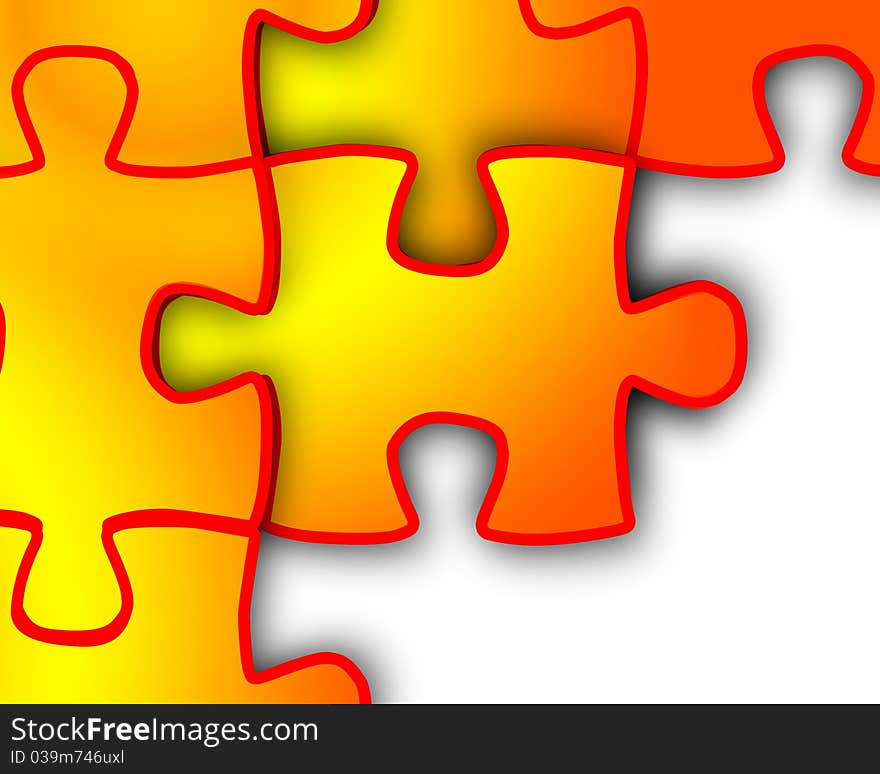 Digital illustration of Puzzle in 3d