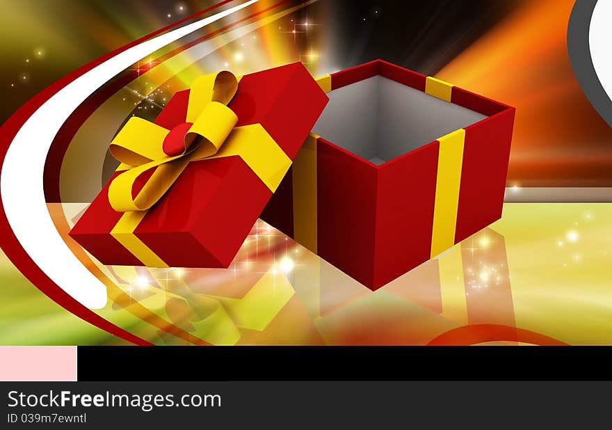 Digital illustration of Gift box in 3d