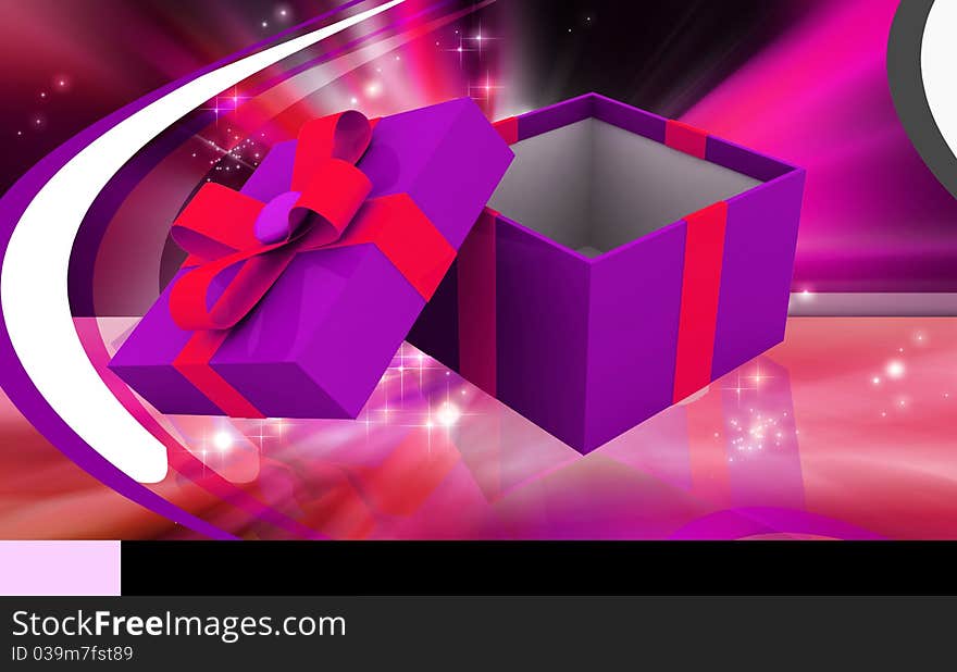 Digital illustration of Gift box in 3d