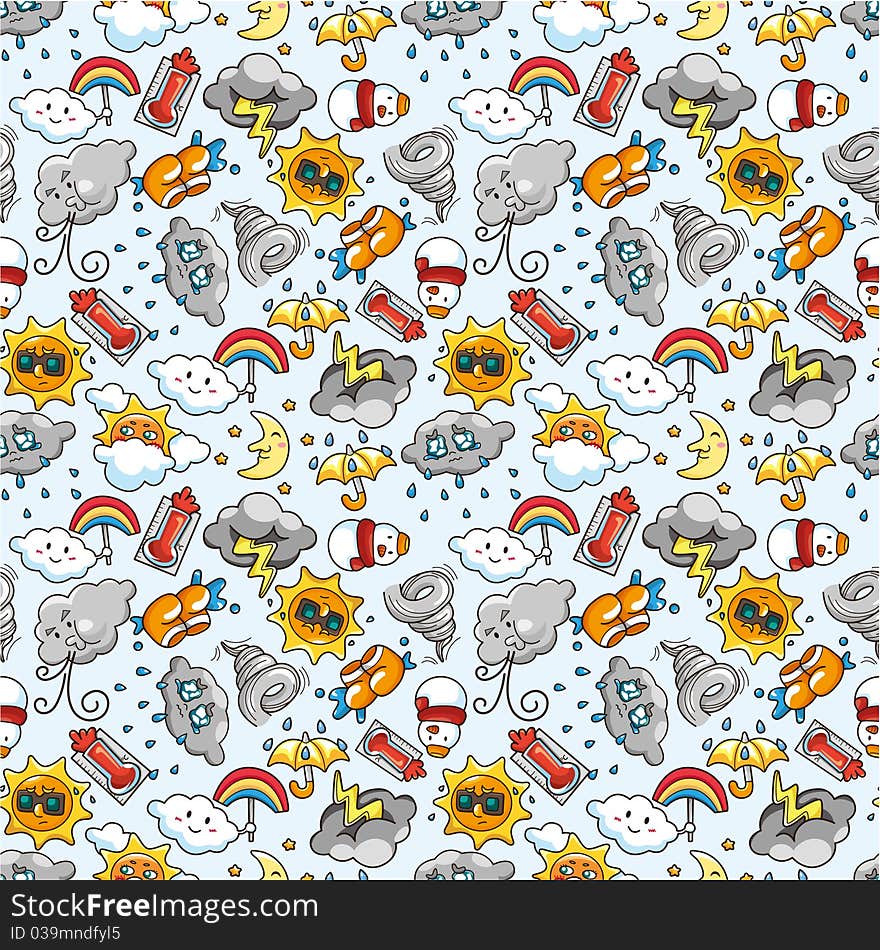 Seamless weather pattern, drawing