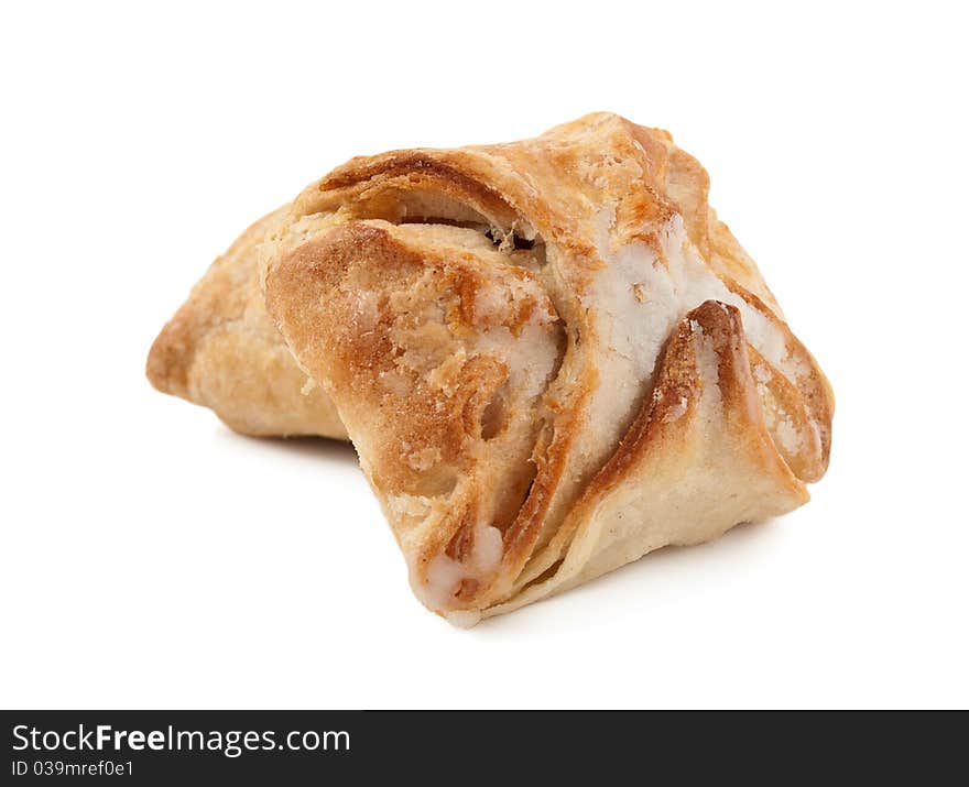 Puff pastry on a white background