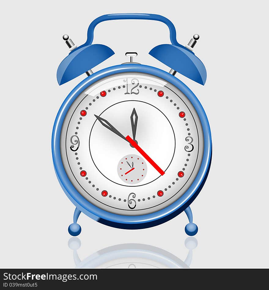 Illustration of alarm clock on white background