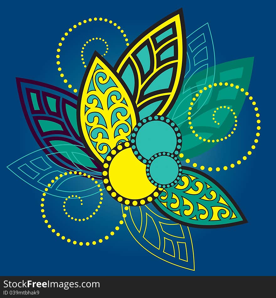 Vector background of stylized leaves