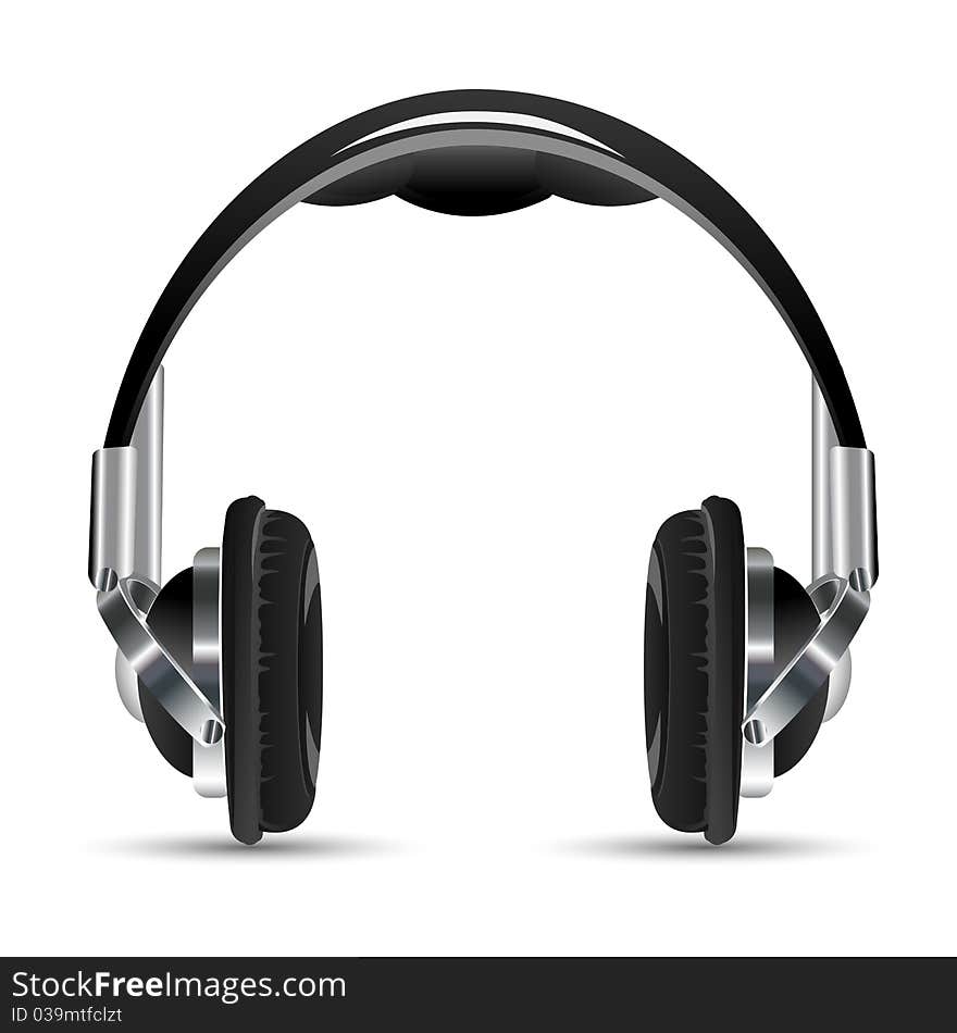 Illustration of headphone on white background