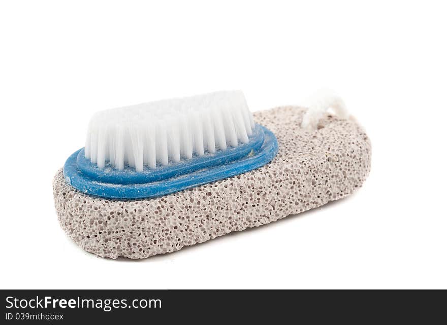 Pumice stone on a white background