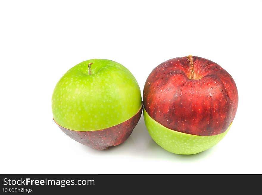 Close up of Red and green Apple.