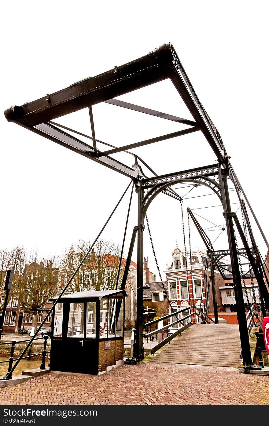 Historic house with old walking bridge