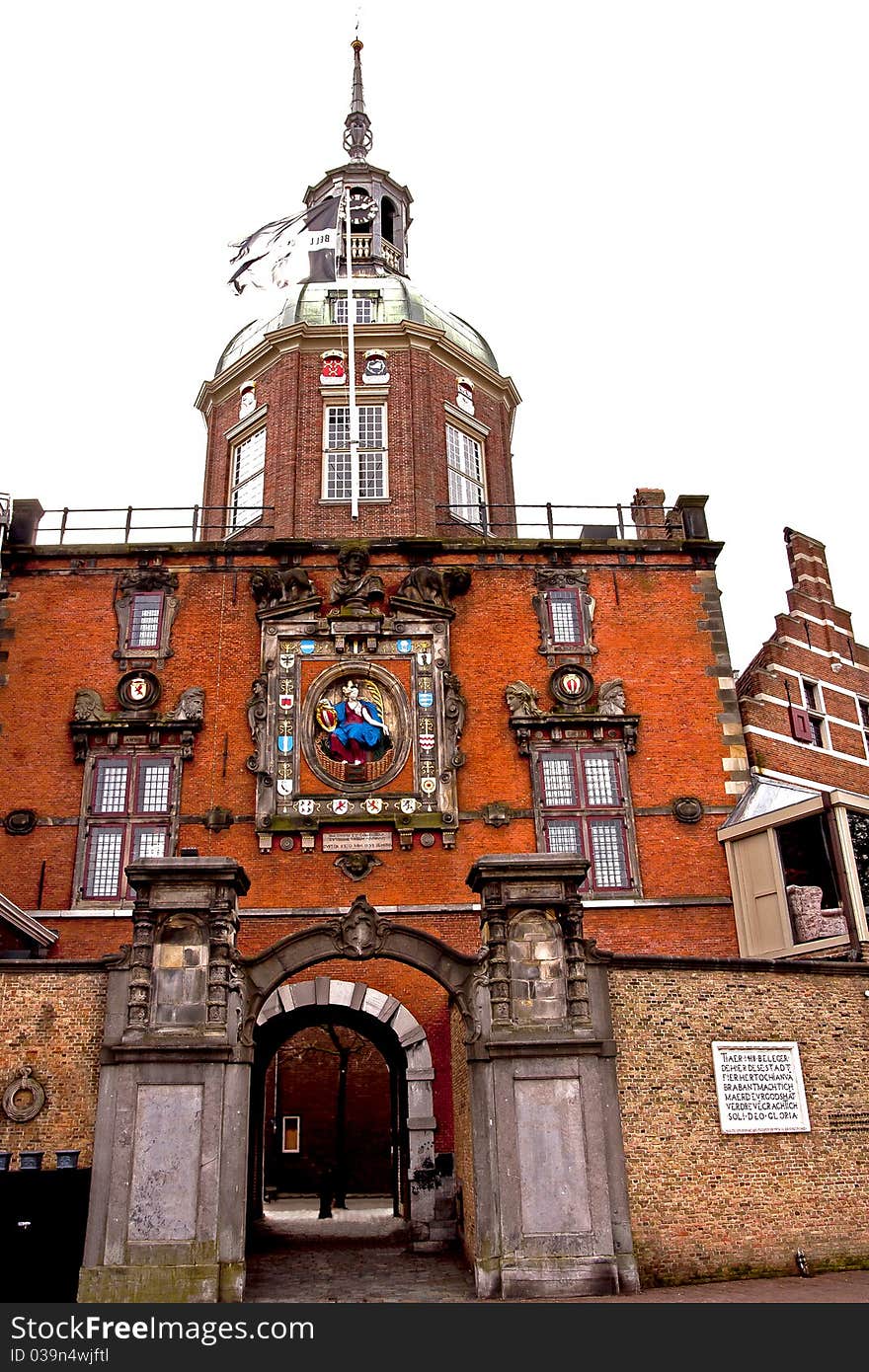 Old gateway in fortified Dordrecht