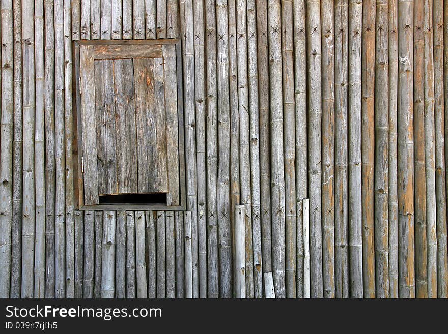 Vintage bamboo panel and windows