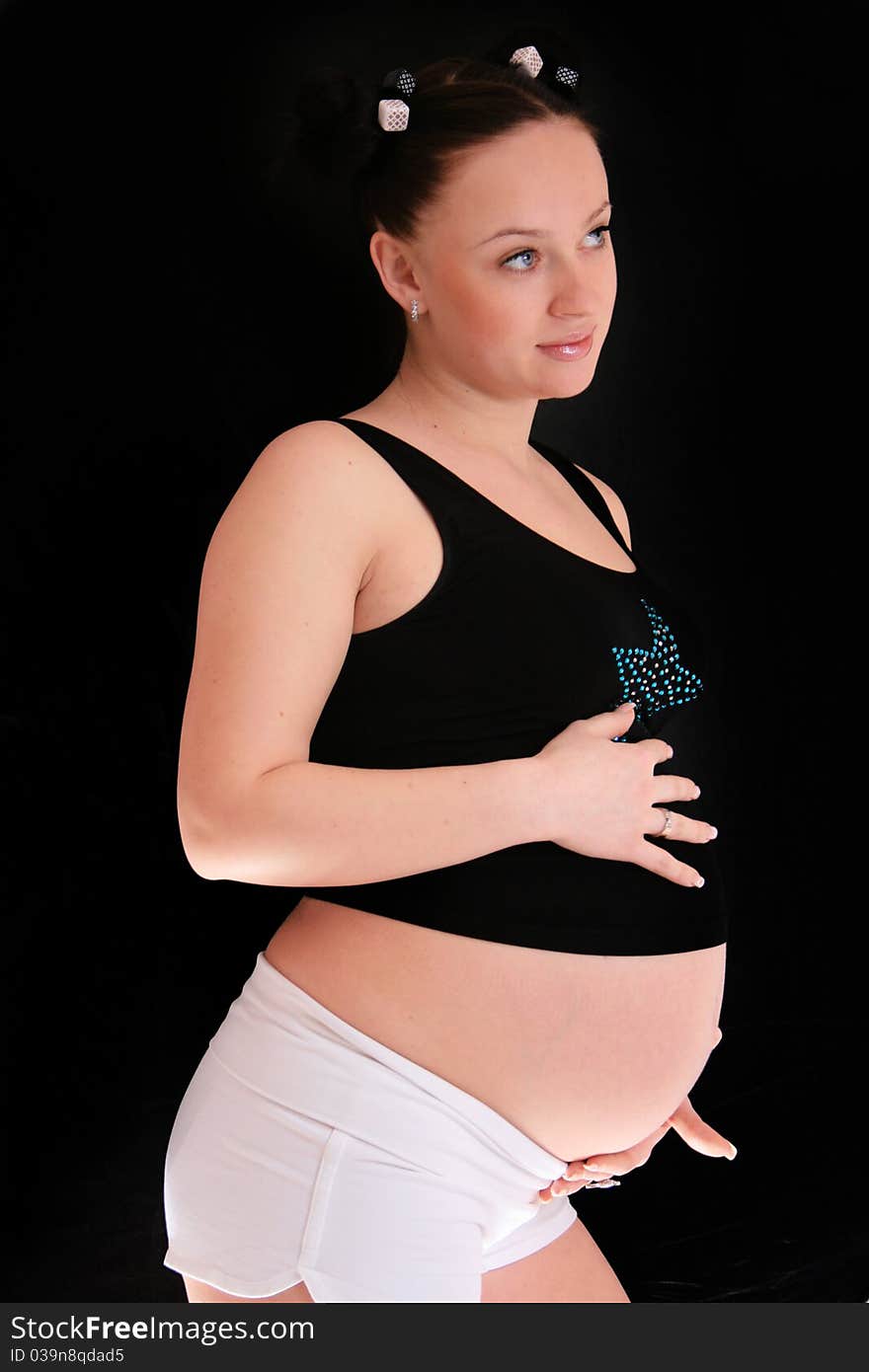 Beautiful pregnant woman expecting a baby boy