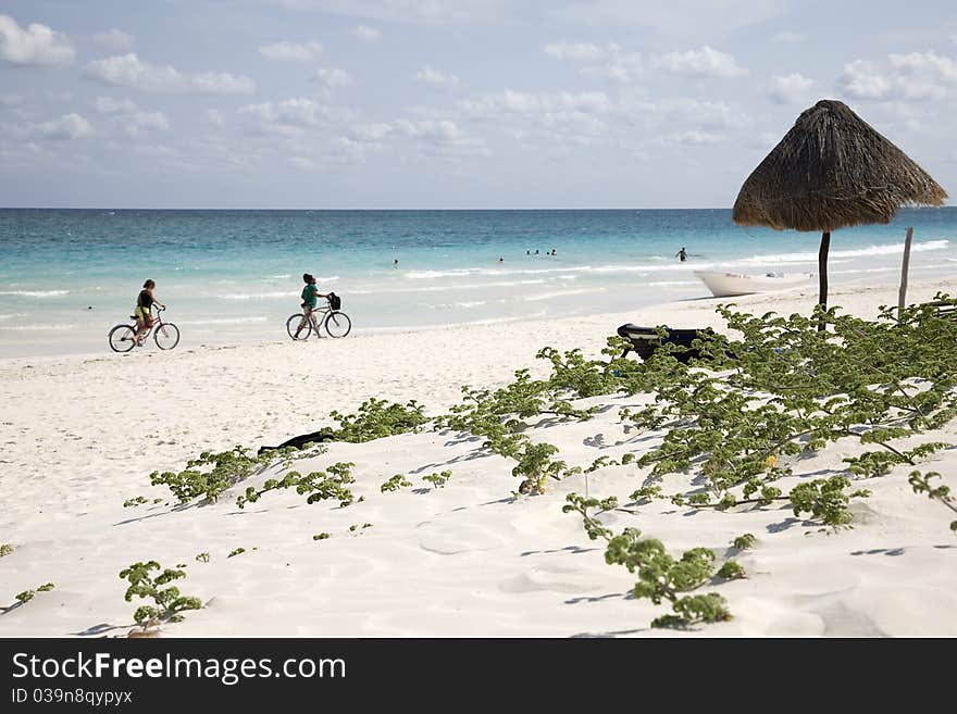 Enjoying Caribbean beach