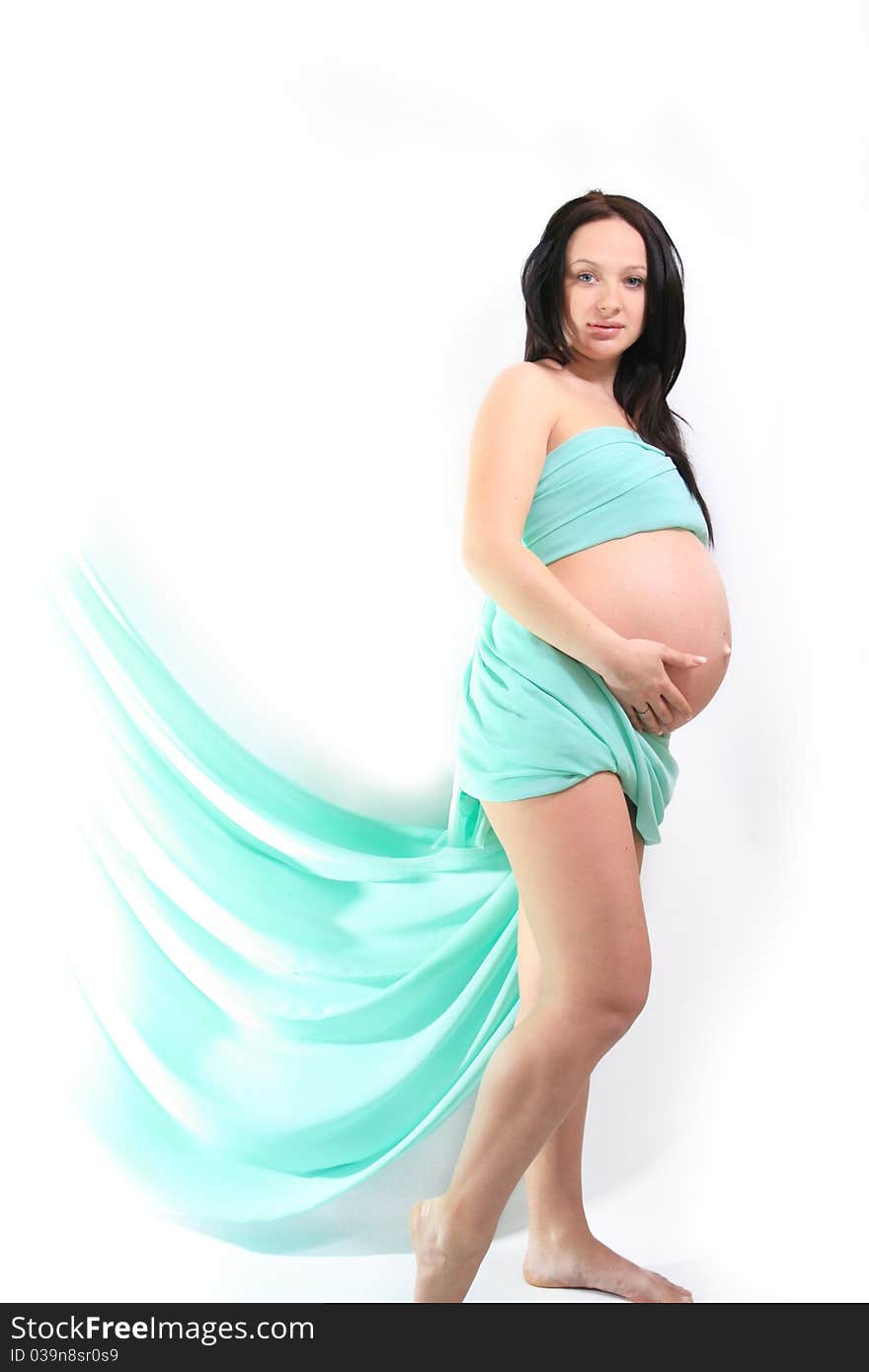 Beautiful pregnant woman expecting a baby boy