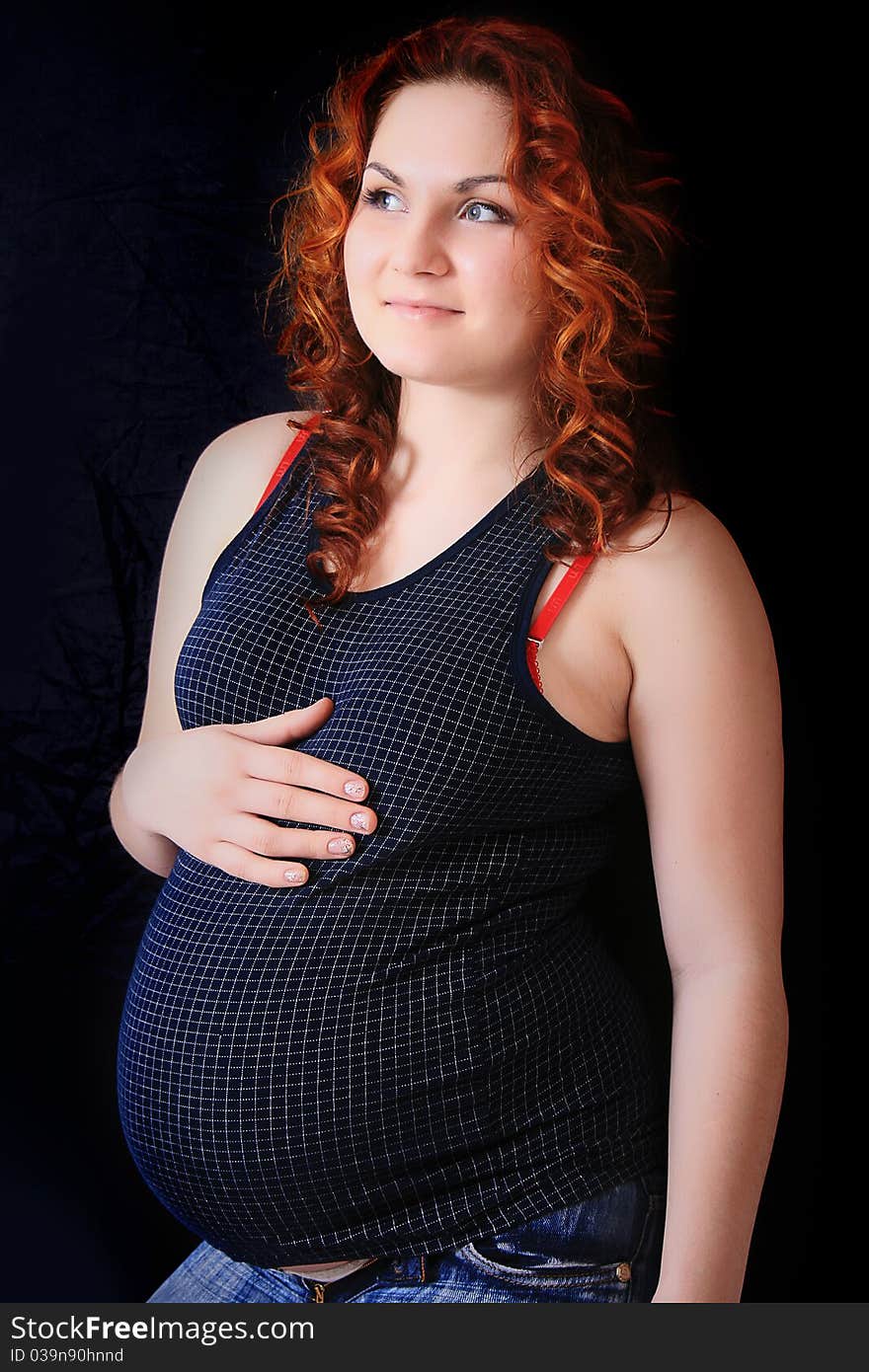 Beautiful pregnant woman expecting a baby girl