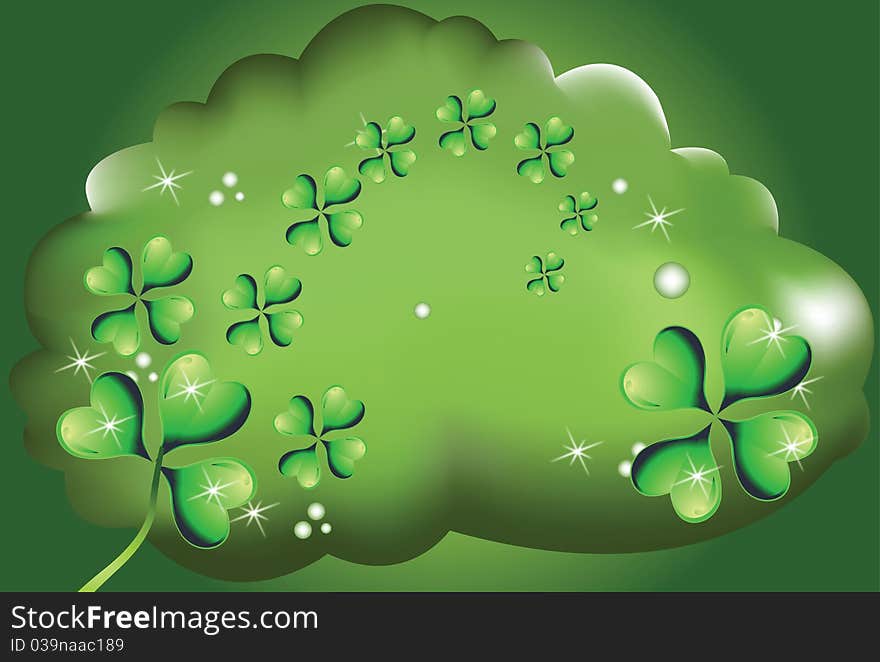 Design for St. Patrick's Day with four leaf clovers