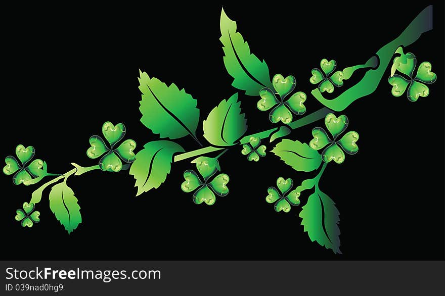 Design for St. Patrick's Day with four leaf clovers