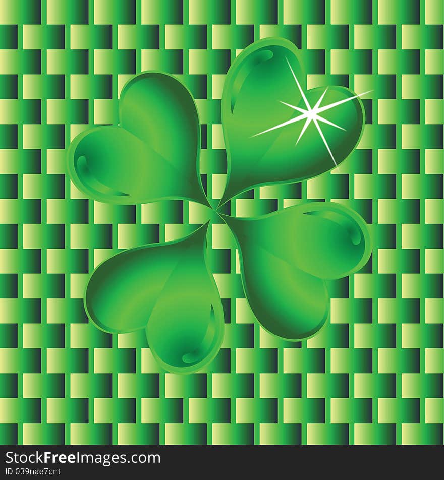 Design for St. Patrick's Day with four leaf clovers