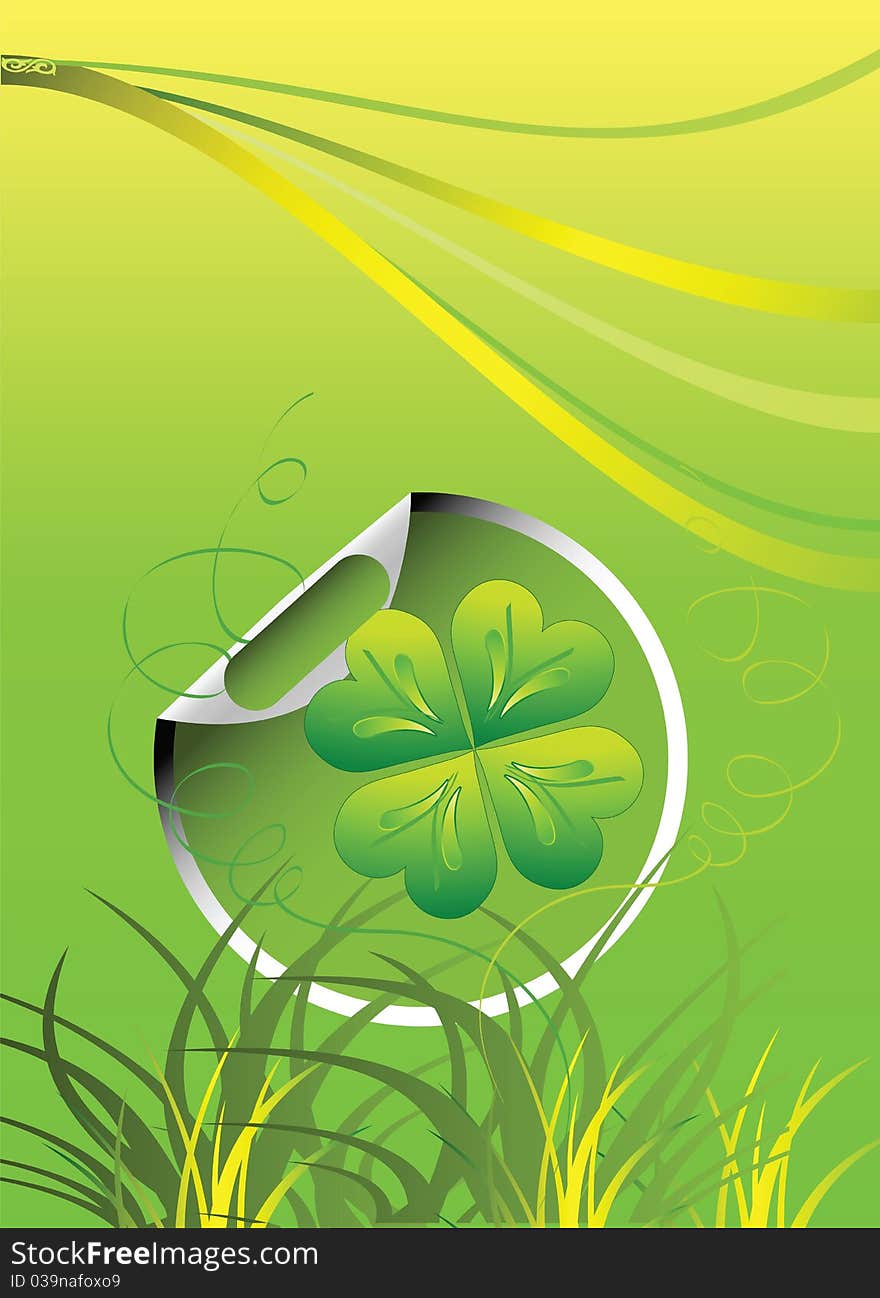 Design for St. Patrick's Day with four leaf clovers