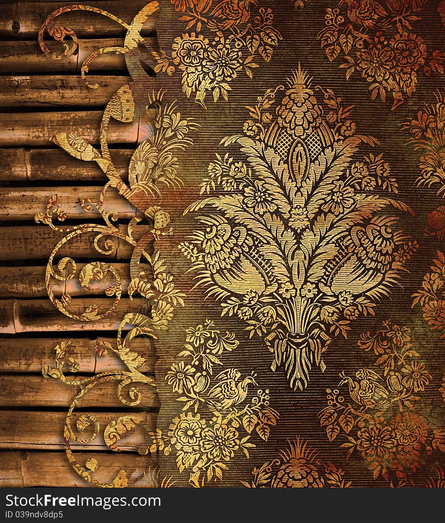 Vintage Background With Bamboo