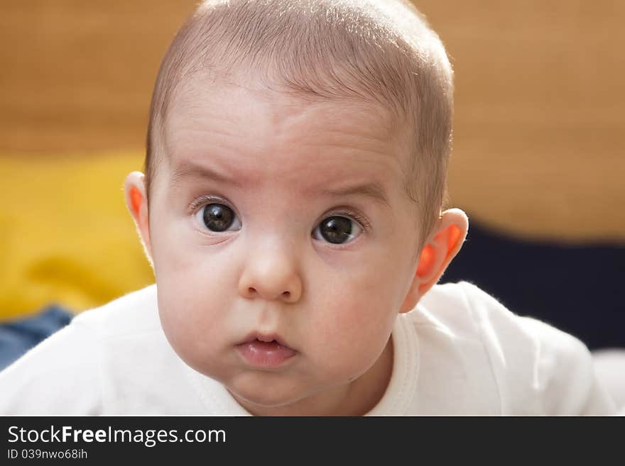 Closeup portrait of adorable baby