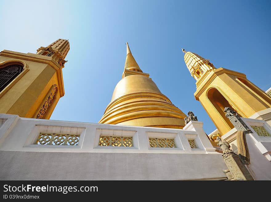 Golden pagoda, Temple in Thailand