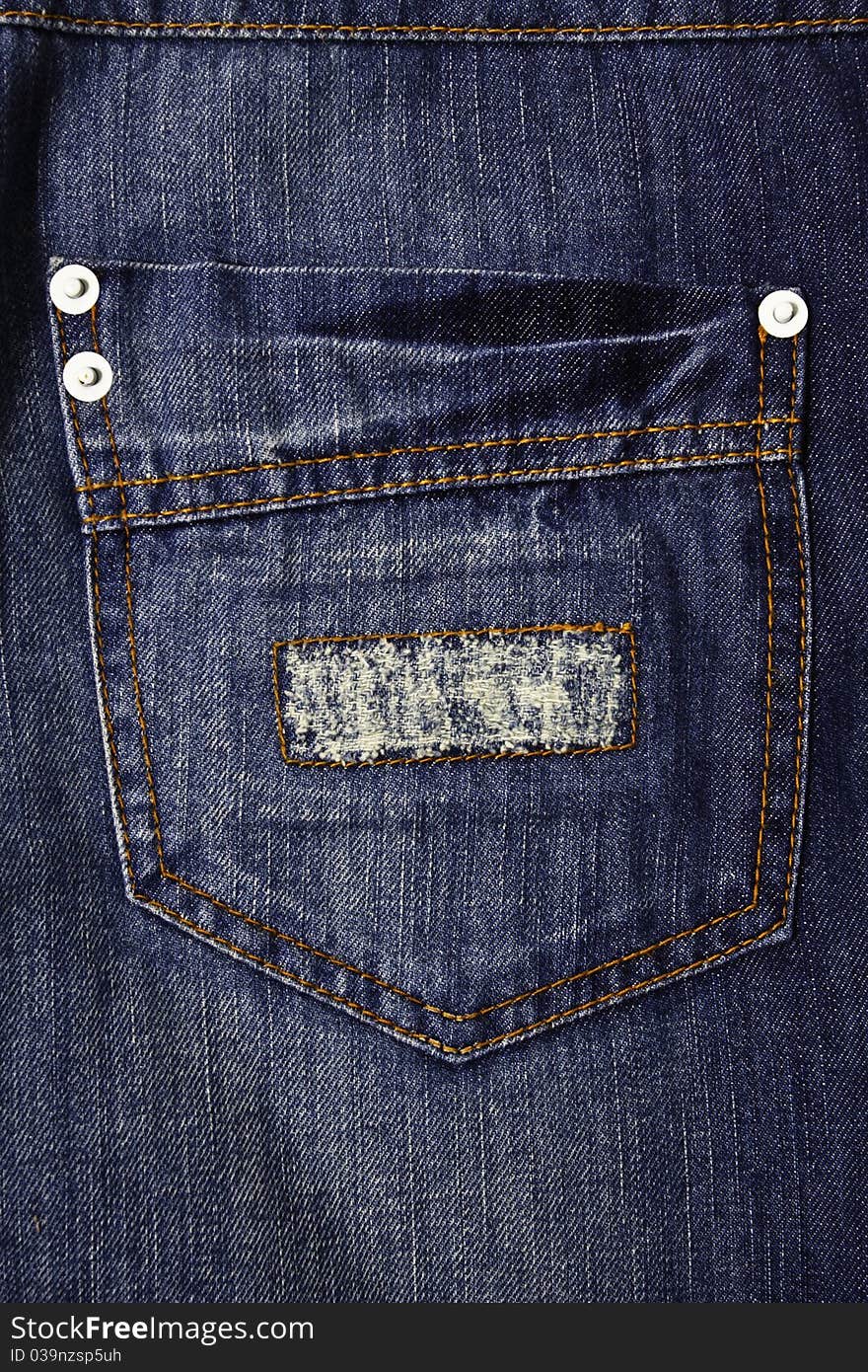 A close up of a denim