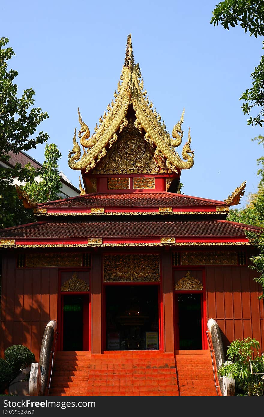 Sanctuary in Wat Pra Khaew, Chiangrai, Thailand