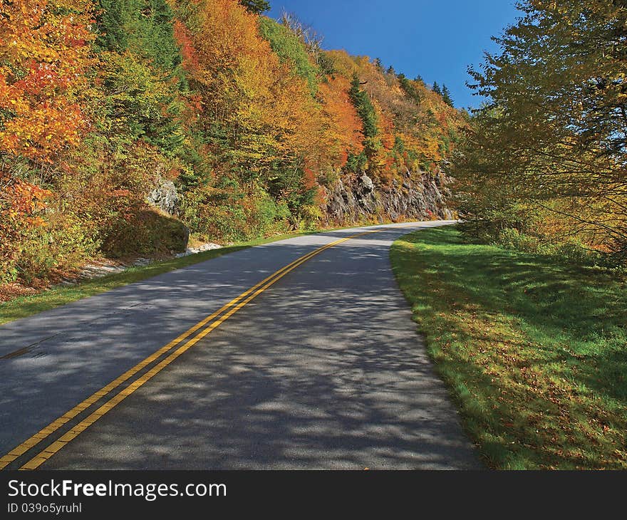 Scenic drive on blue ridge parkway