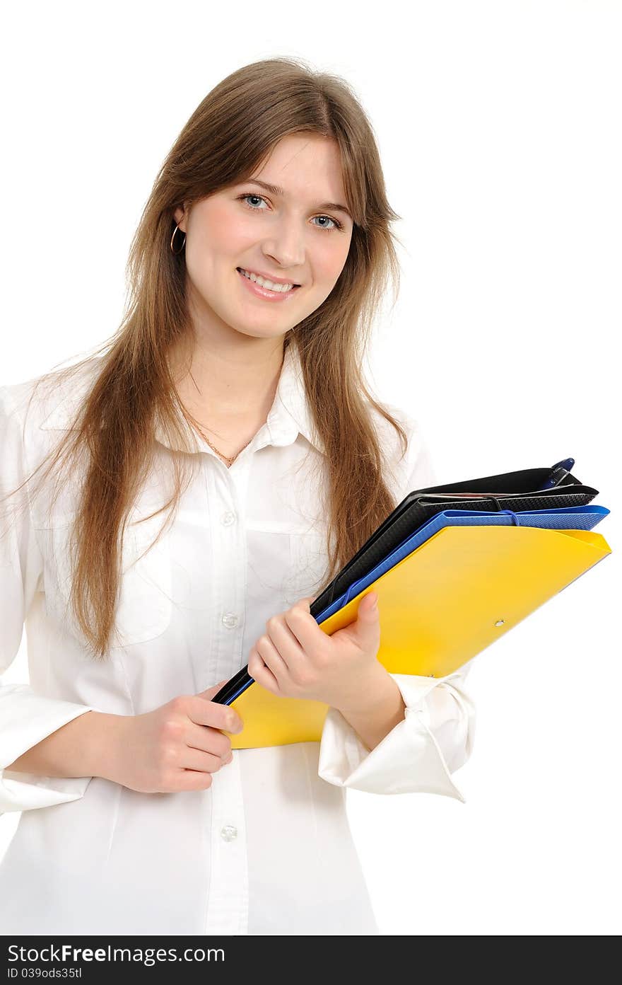 Beautiful Confident Woman With A Folder