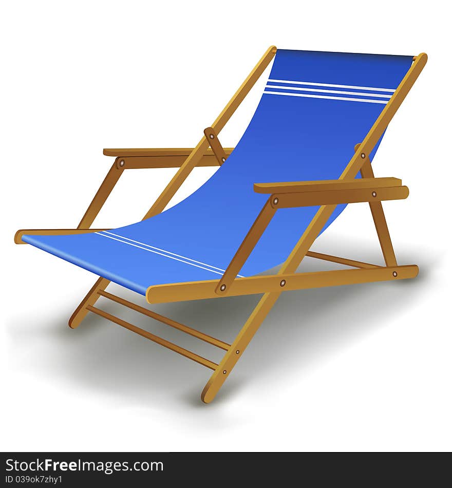 Illustration of colorful beach chair on white background