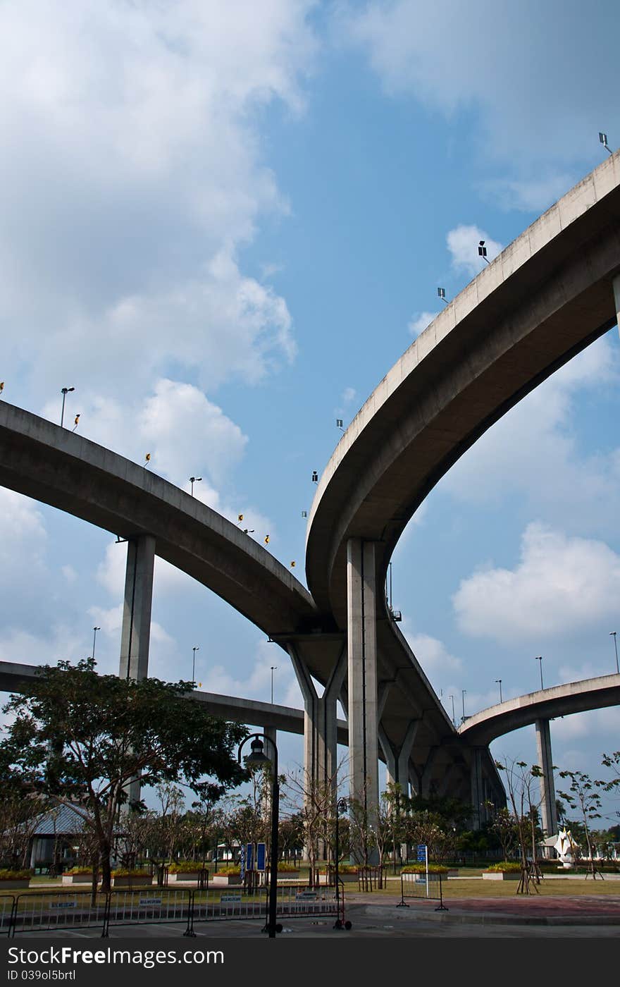 Under the bridge in bangkok