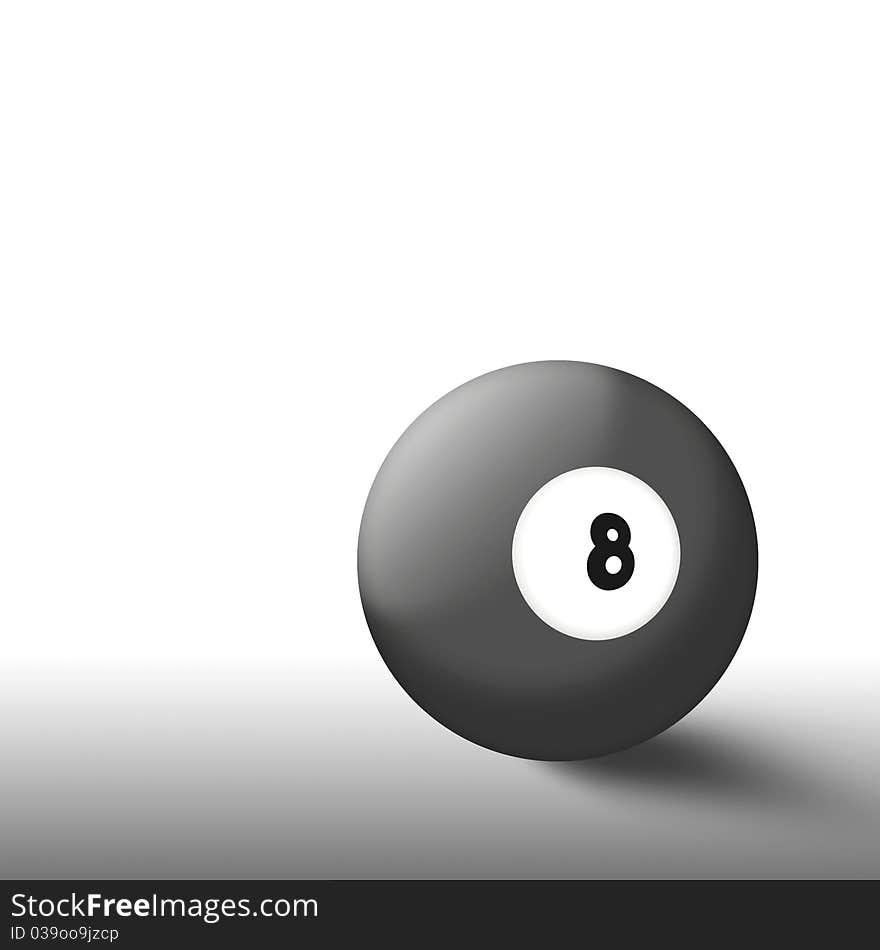 black billiard ball number eight isolated