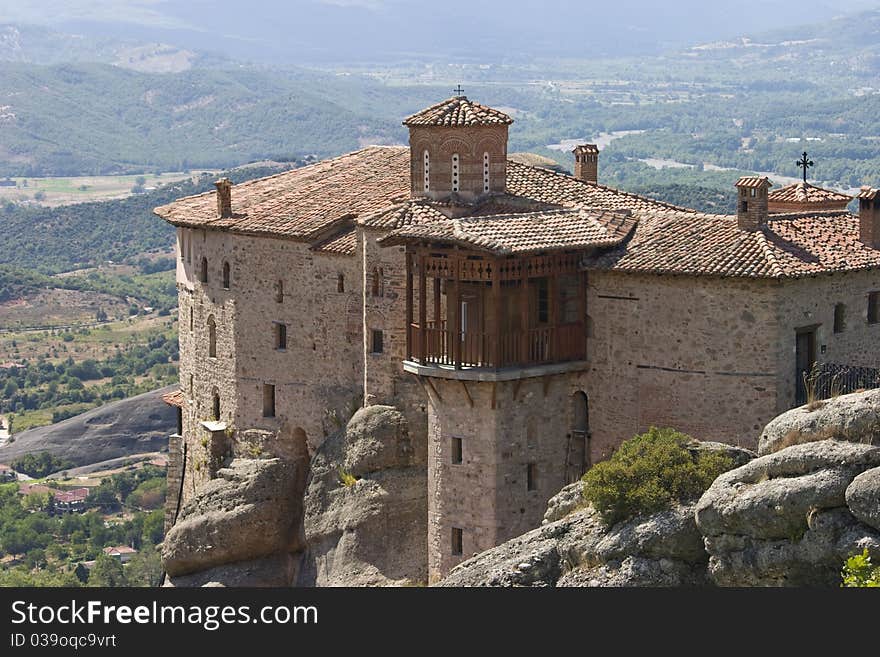 Panorama of Meteora monastery, Greece