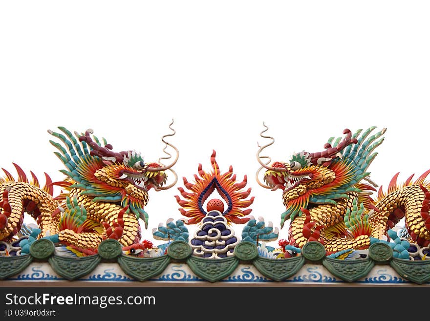 Two red dragon at chinese church