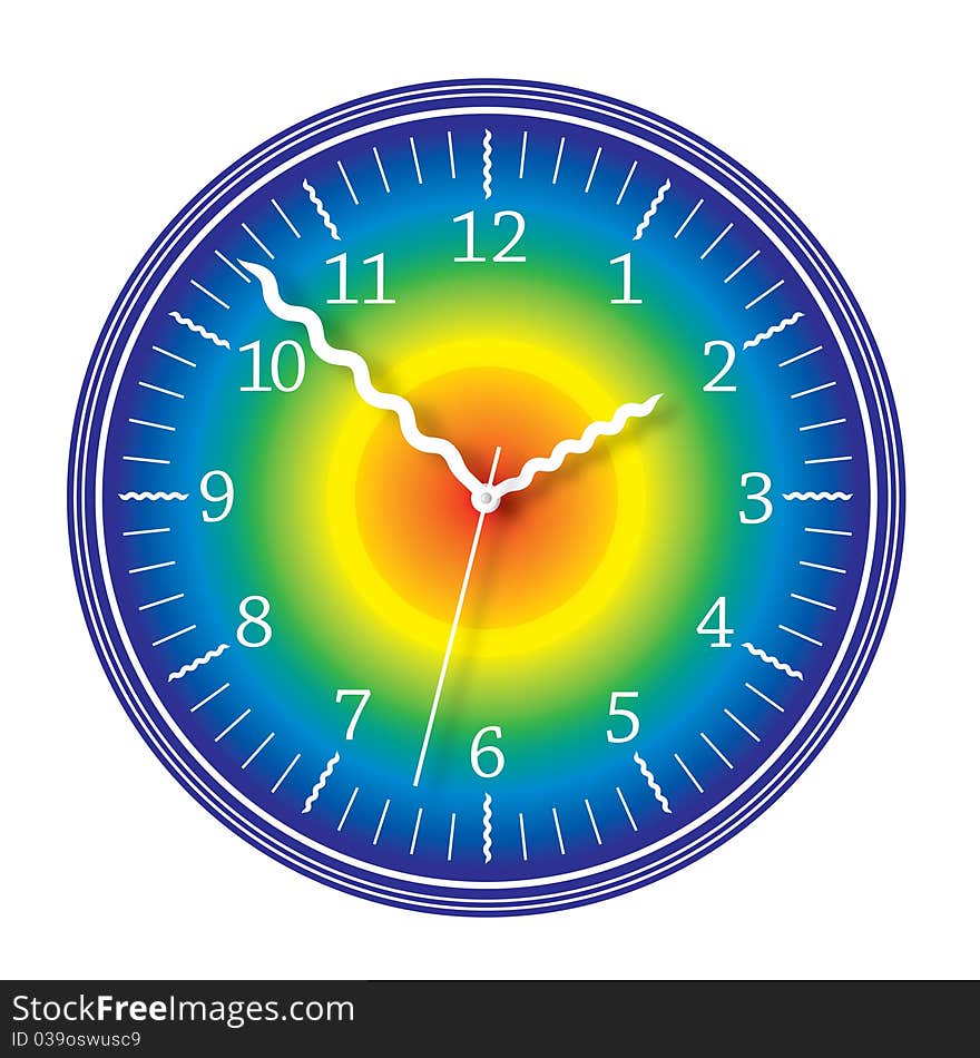 Analog clock with colorful face. Analog clock with colorful face