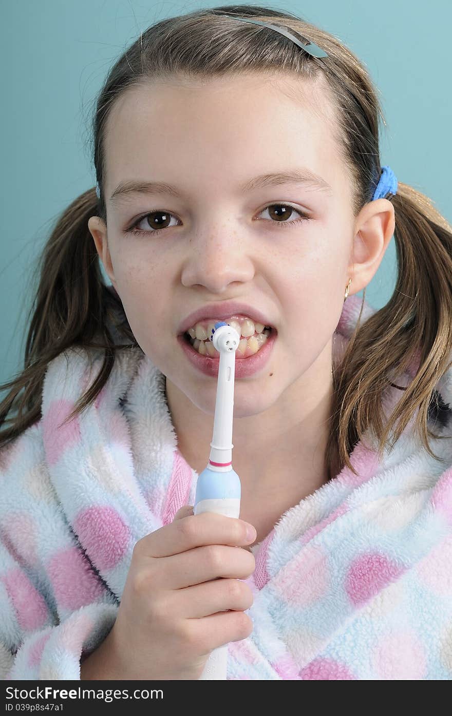 Cute Girl Brushing Teeth