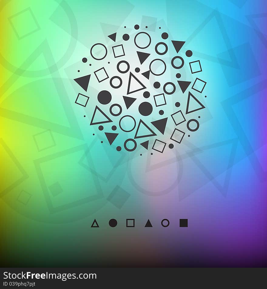 The modern abstract color background of dark geometrical circle shapes. The modern abstract color background of dark geometrical circle shapes