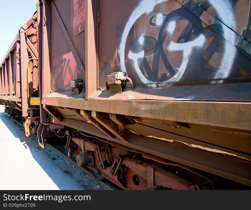 Train with graffiti