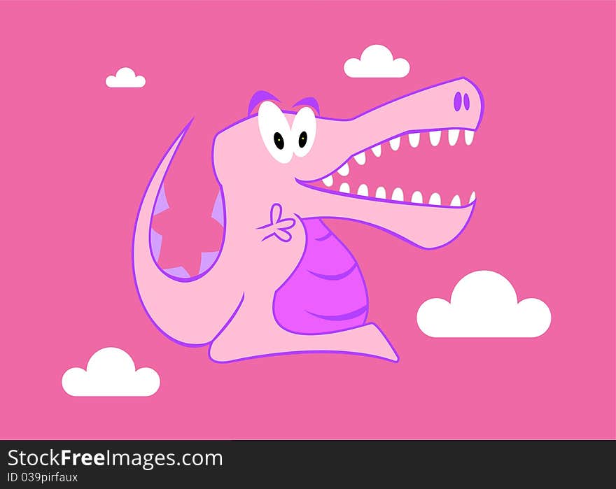 A Colourful Vector Happy Crocodile Illustration. A Colourful Vector Happy Crocodile Illustration