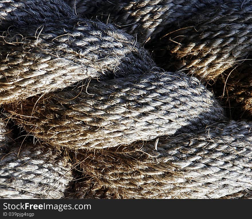 Detail of a manila rope. Detail of a manila rope