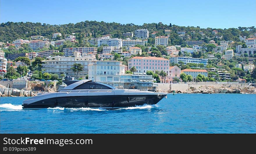 The harbour and port of Nice, France. The harbour and port of Nice, France.