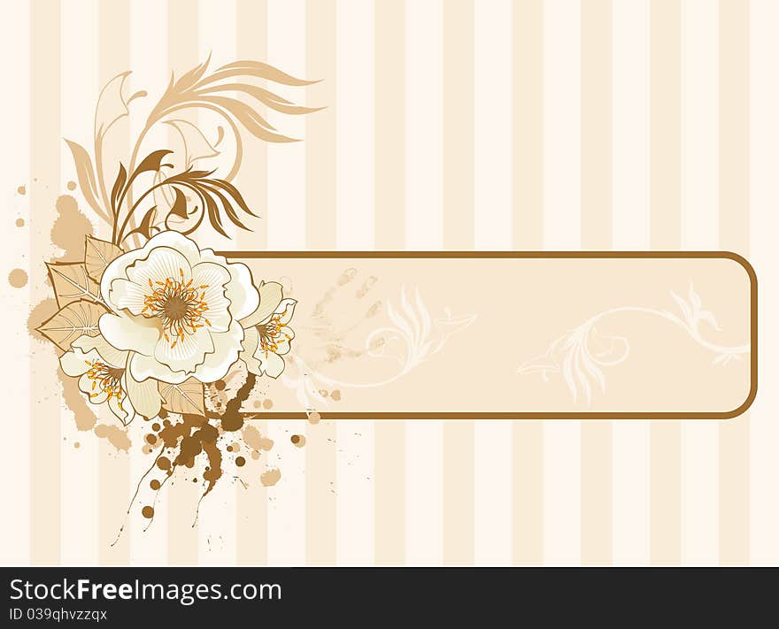 Abstract background with beautiful flowers and blots