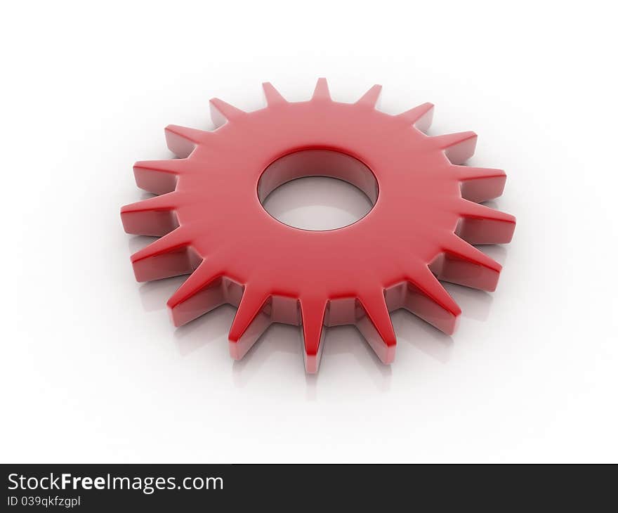 Digital illustration of Gear in 3d