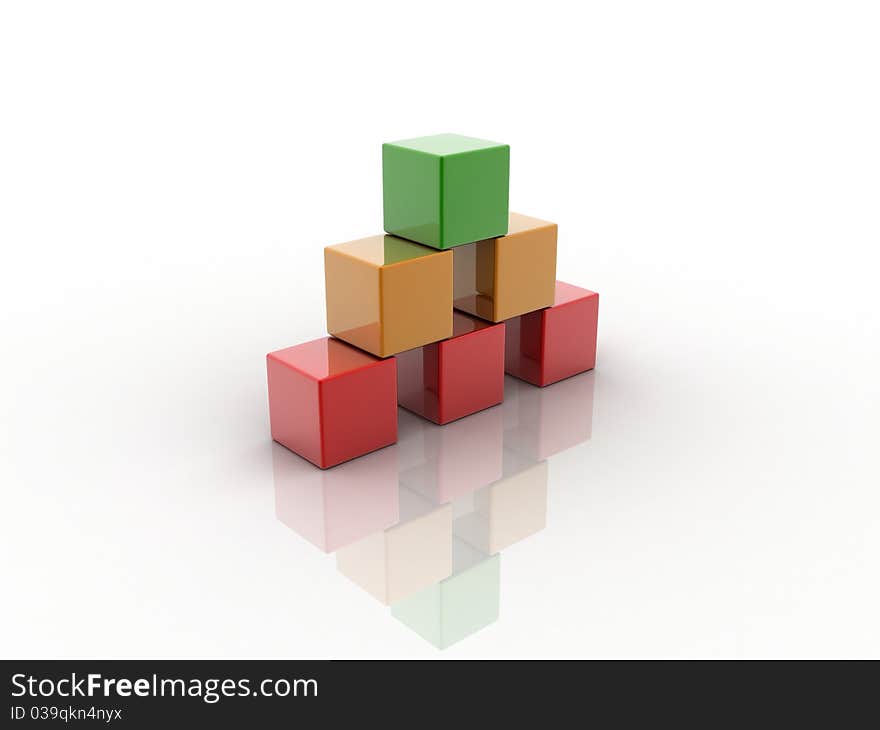 Digital illustration of Cube in 3d