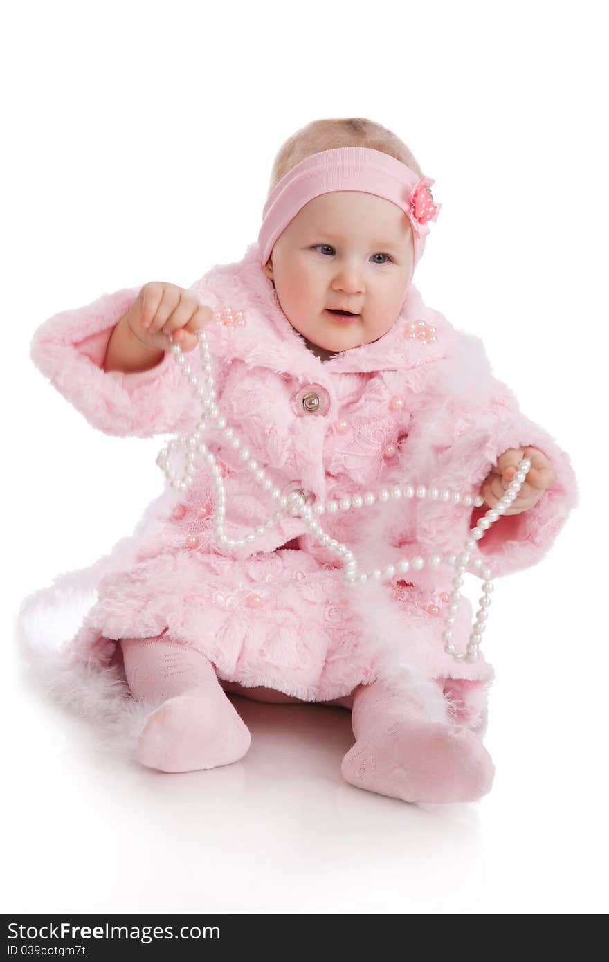 Child in pink suit