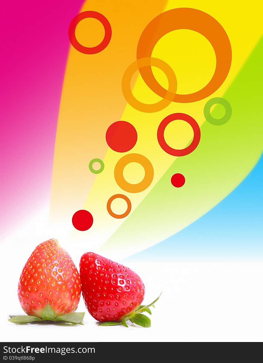 Beautiful spring strawberry on abstract background