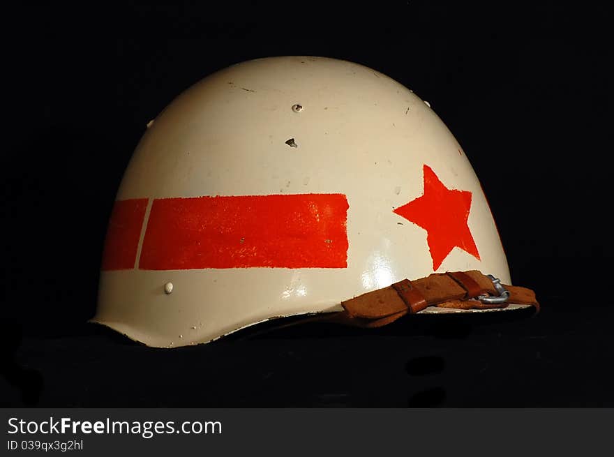 Soviet battle helmet. (M40)(1940) Painted for Military Police