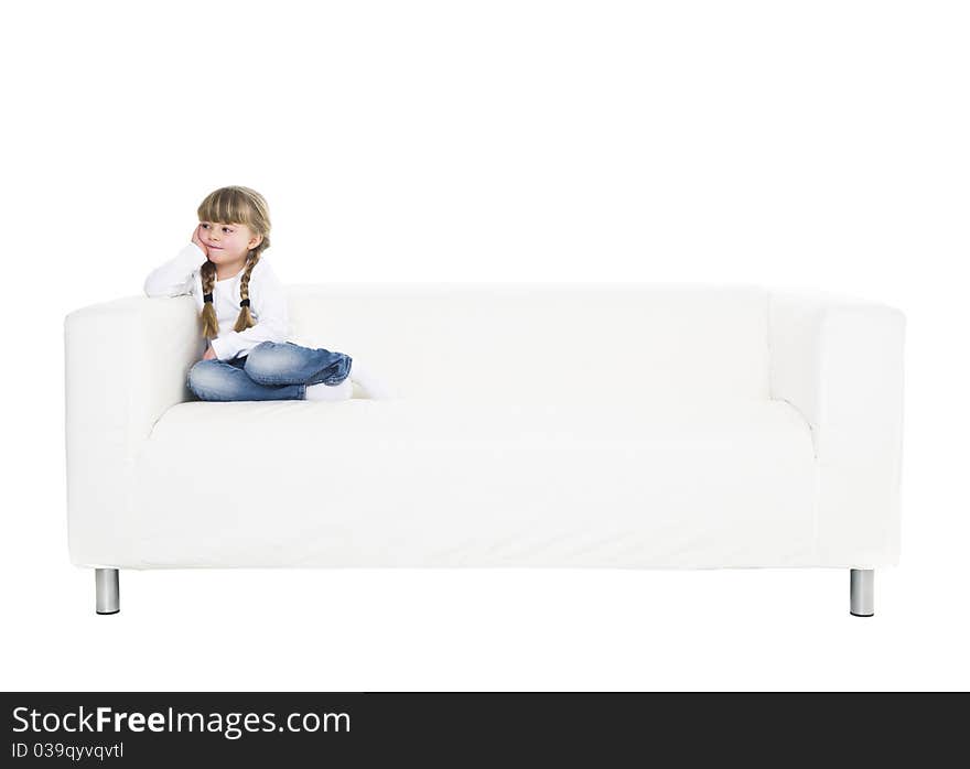 Young Girl In A Sofa