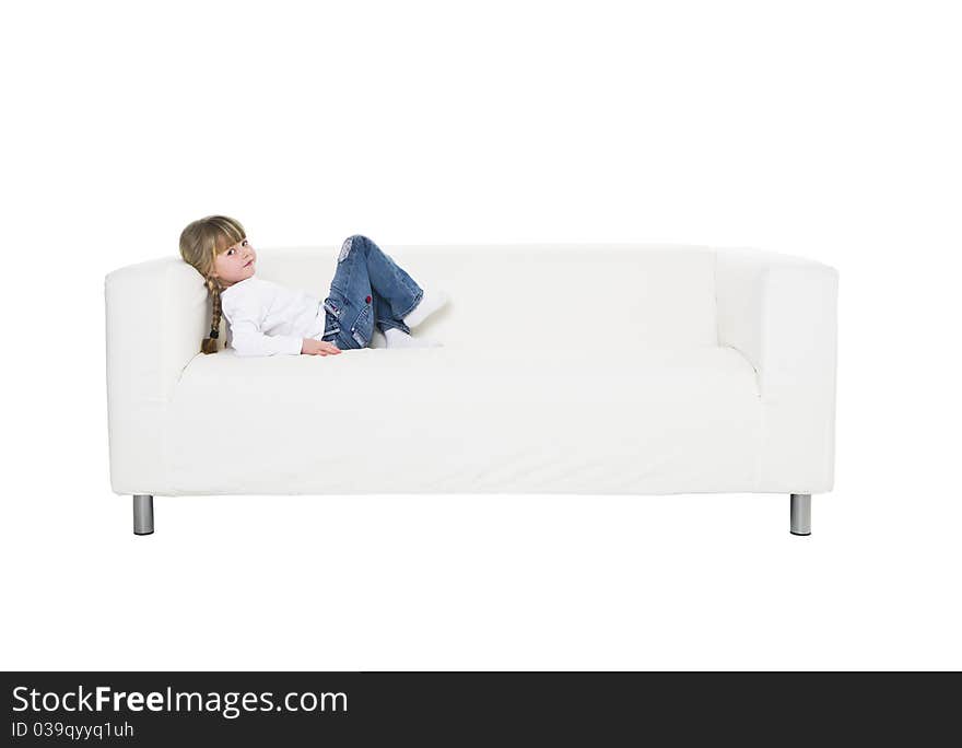 Young Girl In A Sofa